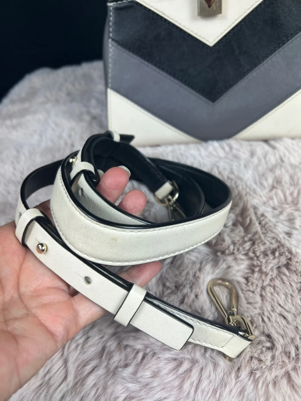 MICHAEL KORS Collection Gramercy Small Chevron Satchel - Main Line Luxury - Picture 8 of 15